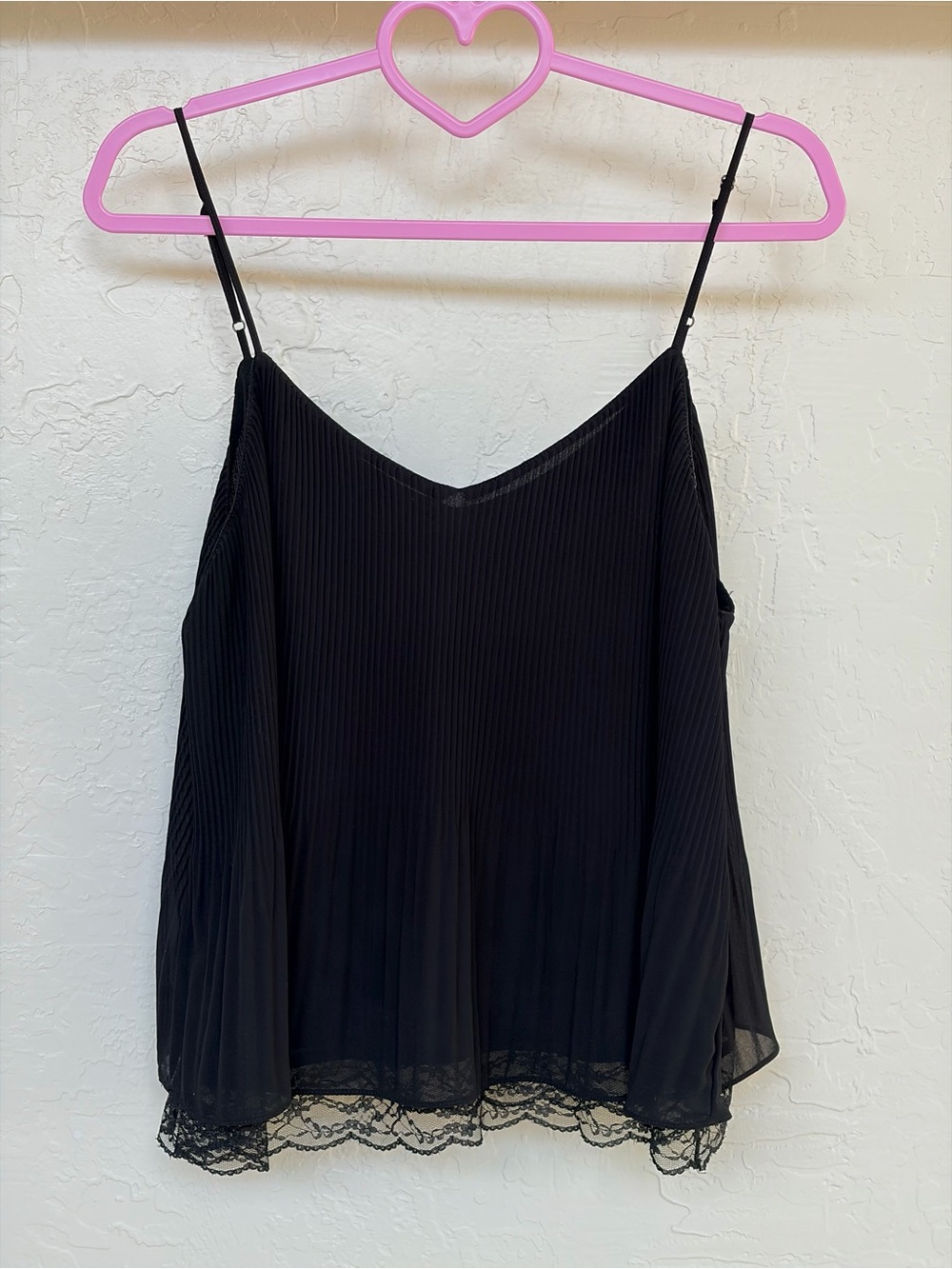 Zara Pleated Lace-Trim V-Neck Camisole